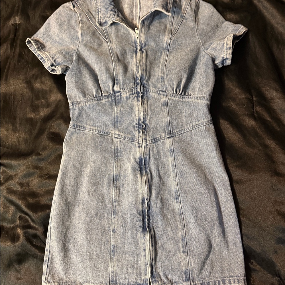 Le Lis Blue Denim Mini Dress